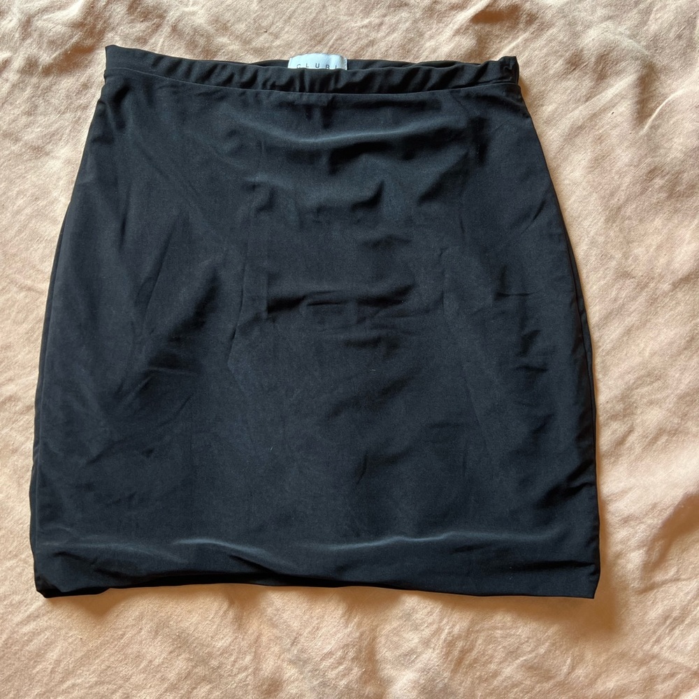 Club L London Fitted Black Mini Skirt